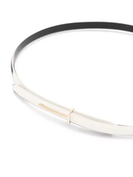 Cu centură curea Tom Ford din piele alb