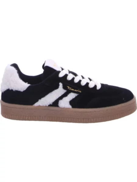Sneakersy Tamaris sznurowane koronkowe casual czarne