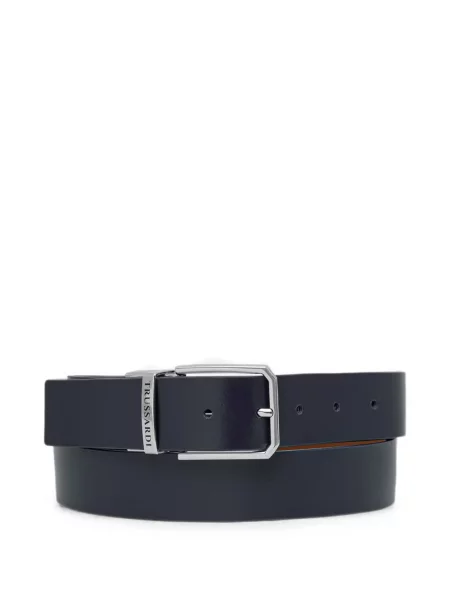 Reversibil curea Trussardi cu autograf maro