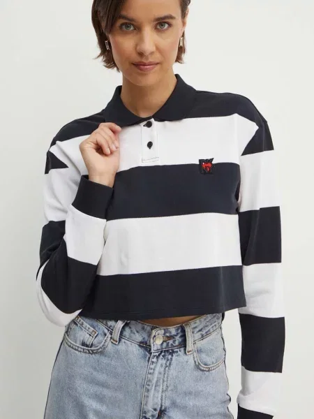 Блуза с дълги ръкави Dkny HEART OF NY черно