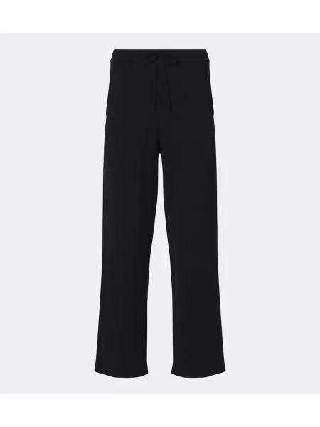 Pantaloni sport Fendi din cașmir negru