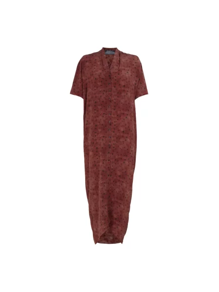 Jedwabna sukienka Cortana w grochy czerwona