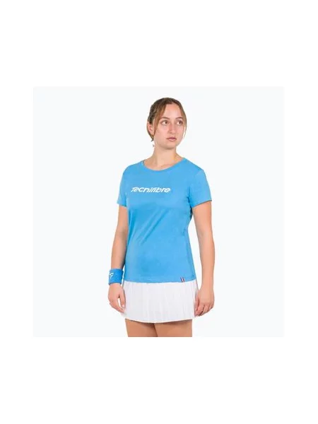 Футболка Tecnifibre Team Cotton Tee azur блакитна