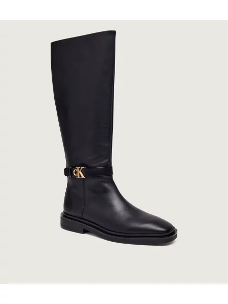 Calvin Klein De piele cizme de echitație negru