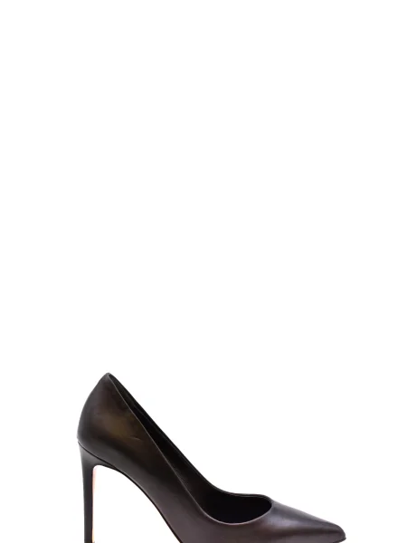 Kožené lodičky Ninalilou na vysokém podpatku černé