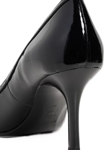 Pantofi cu toc Tory Burch din piele de lac cu cataramă negru