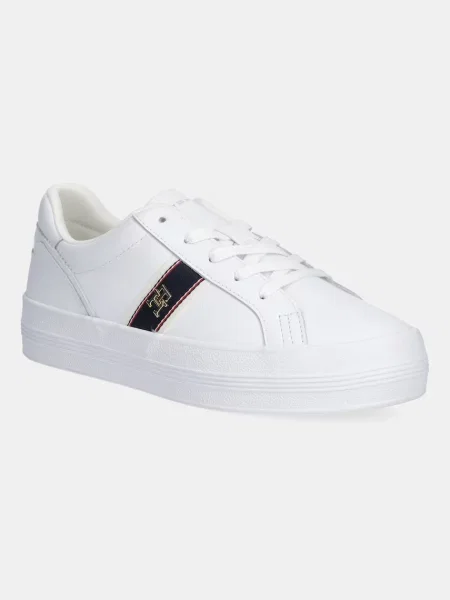 Кожени маратонки Tommy Hilfiger VULC WEBBING SNEAKER бяло