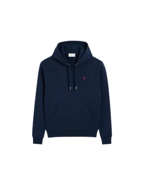 Bluza z kapturem Ami Paris z kapturem casual niebieska