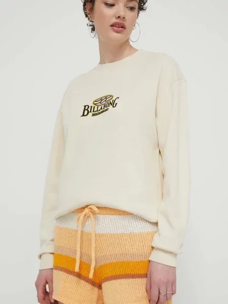 Къс панталон Billabong Sol Time с десен с висока талия оранжево