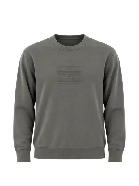 Hanorac crewneck Armani Exchange cu broderie cu decolteu rotund gri