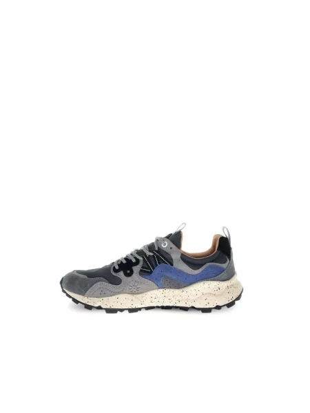 Sneakersy Flower Mountain w kwiatki skórzane szare