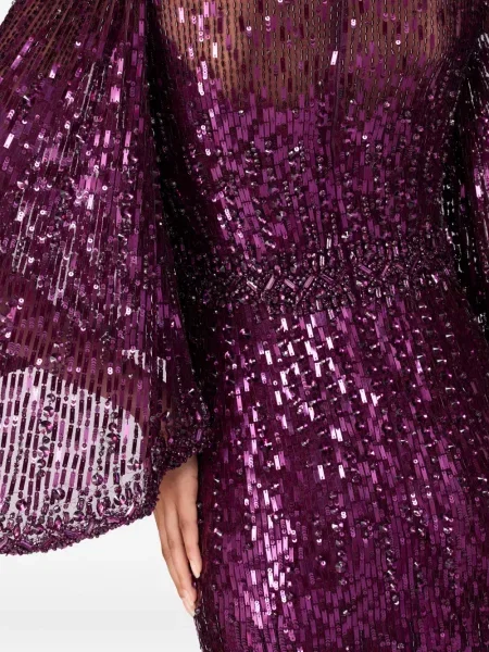 Rochie maxi Jenny Packham cu paiete de costum violet