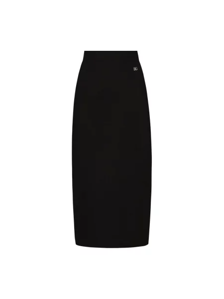 Spódnica ołówkowa Dolce And Gabbana z wysoką talią z logo czarna