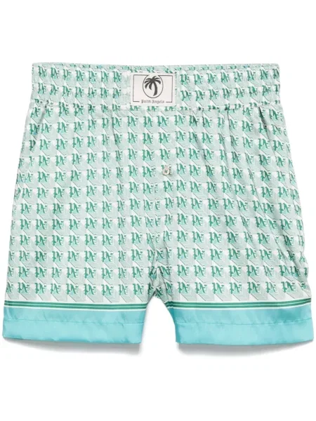Pantaloni scurți Palm Angels cu imagine verde
