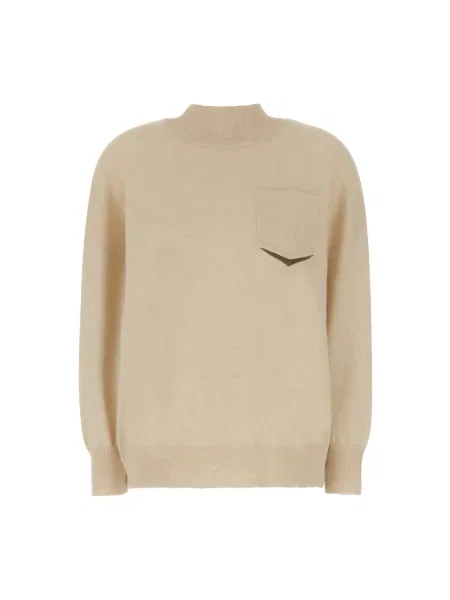 Sweter z golfem Brunello Cucinelli do golfa beżowy