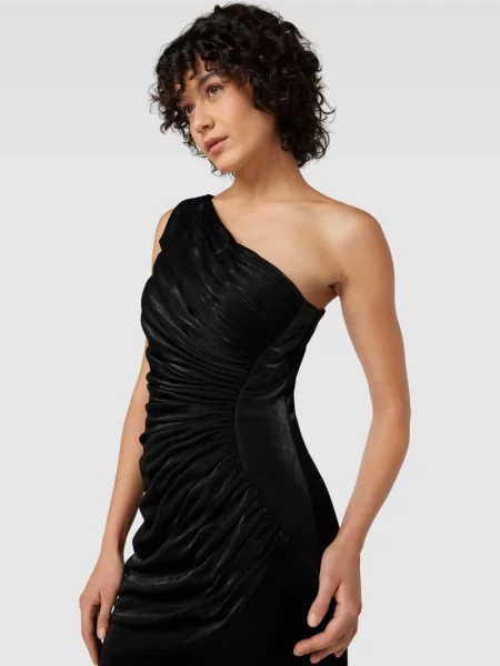 Sukienka wieczorowa na jedno ramię Luxuar Fashion czarna
