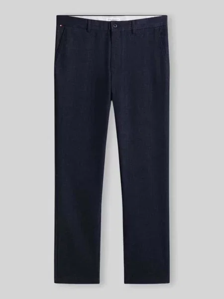 Spodnie o prostym kroju slim fit z mieszanki bawełny z dodatkiem model DENTON' Tommy Hilfiger granatowe