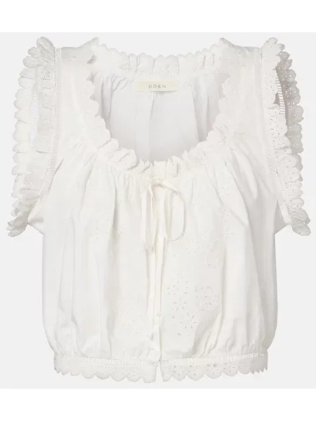 Top Dôen cu broderie alb