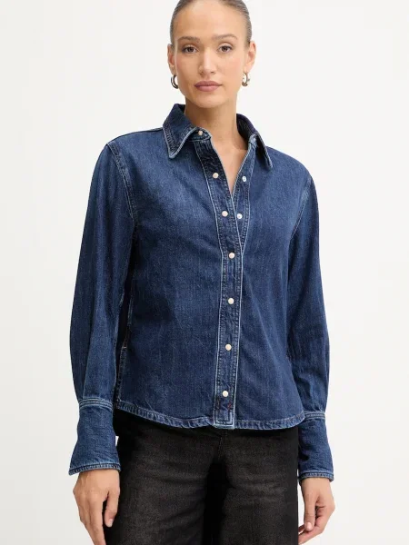 BOSS Orange cămașă jeans cu guler clasic regular albastru