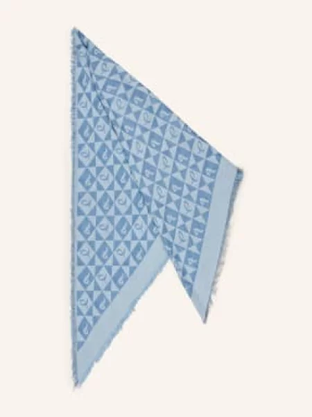 Lala Berlin Trójkątna Chusta Tallah blau niebieska