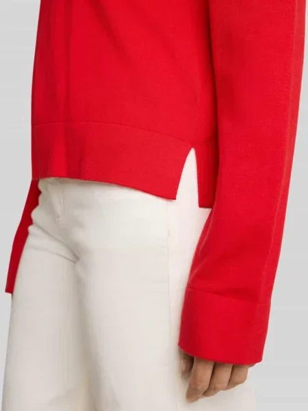 Sweter krój regular fit z mieszanki bawełny z dodatkiem jedwabiu Tom Tailor czerwony