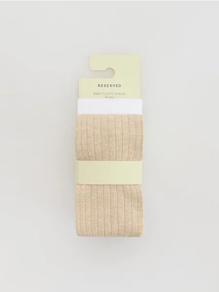 Reserved Колготки з високим вмістом 2 штук кремовий 