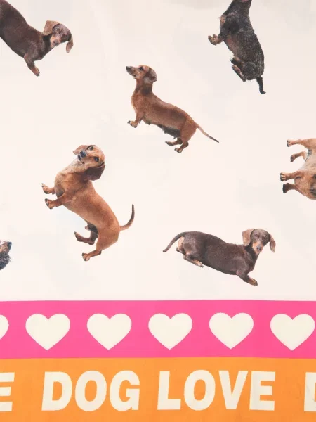 Zwillingsherz Šatka Dog Love oranžová / ružová / čierna biela