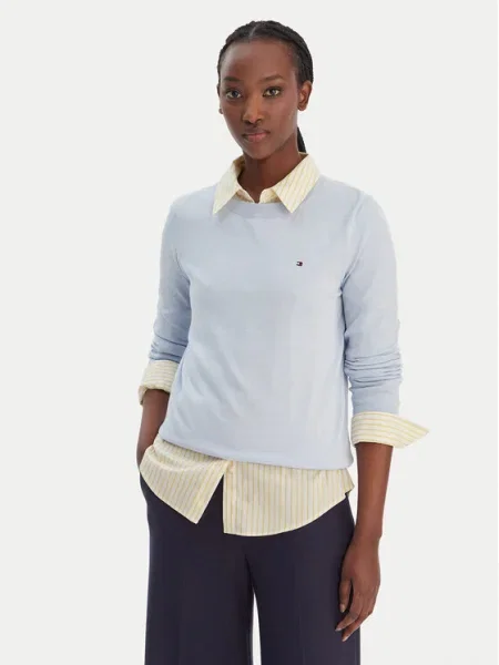 TOMMY HILFIGER Pulover bleumarin / deschis albastru