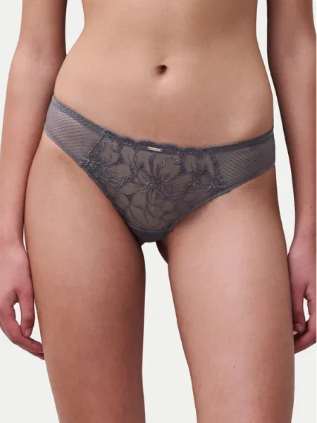Chantelle Chilot tanga Fleurs gri