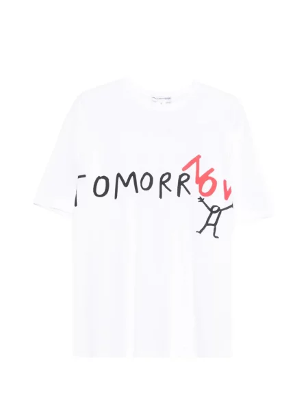 Tričko Comme Des Garçons s potiskem bílé