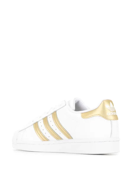 Sneakerși Adidas Superstar cu șireturi din dantelă alb