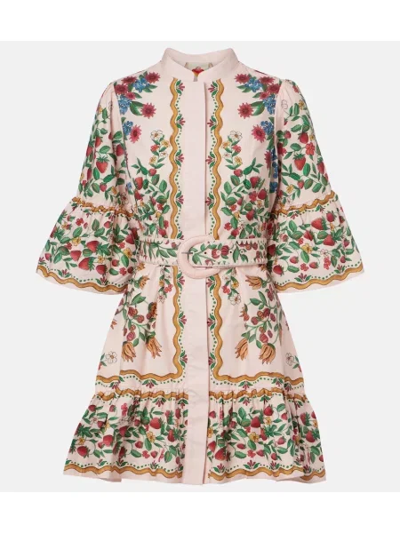 Fular Farm Rio cu model floral roz