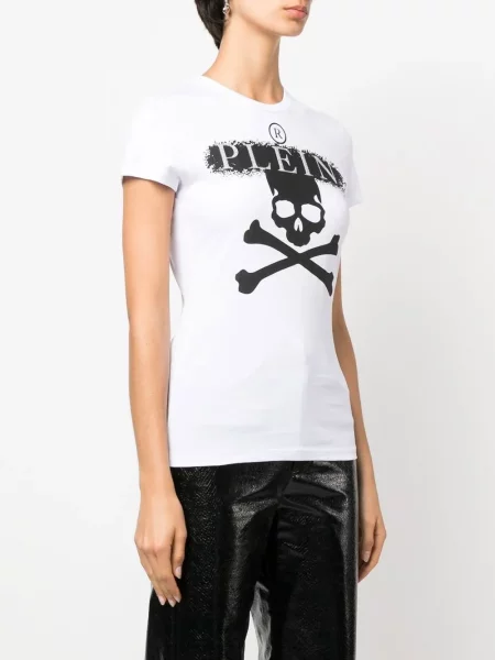 Krátké tričko Philipp Plein s potiskem bílé