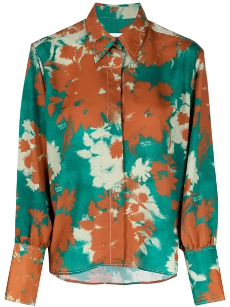 Gulerat cămașă Maison Kitsune cu model floral cu imagine