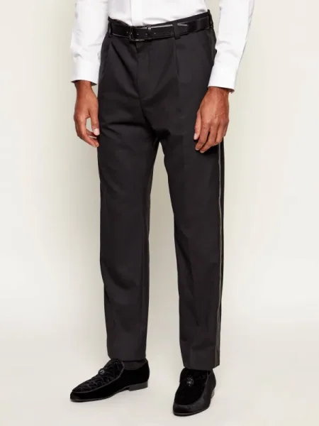 HUGO Pantaloni | Modern fit cu adaos de lână negru