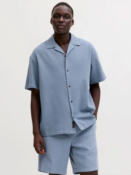 JACK & JONES Košeľa JJGLOBAL' modrá