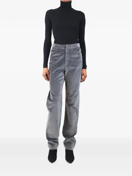 Decupat pantaloni Wrong Generation de catifea gri
