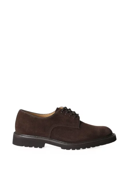 Pantofi derby Tricker's cu șireturi din piele de căprioară maro