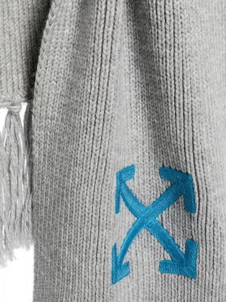 Siuvinėtas vilnonis šalikas Off-white balta