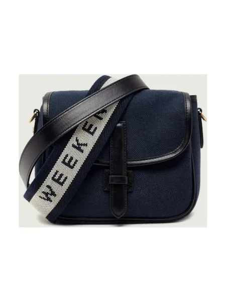 Weekend MaxMara Geantă poștaș WKAGAP cu adaos de piele gri