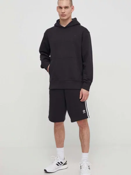 Krótkie dzianinowe szorty Adidas Originals w paski czarne