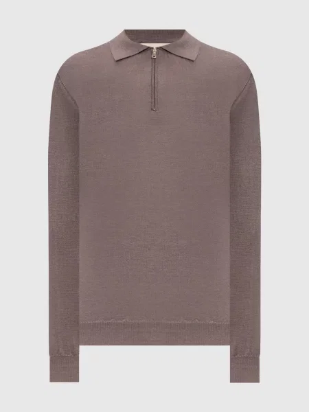 Поло з вовни шовку та кашеміру Cashmere&whiskey коричневе