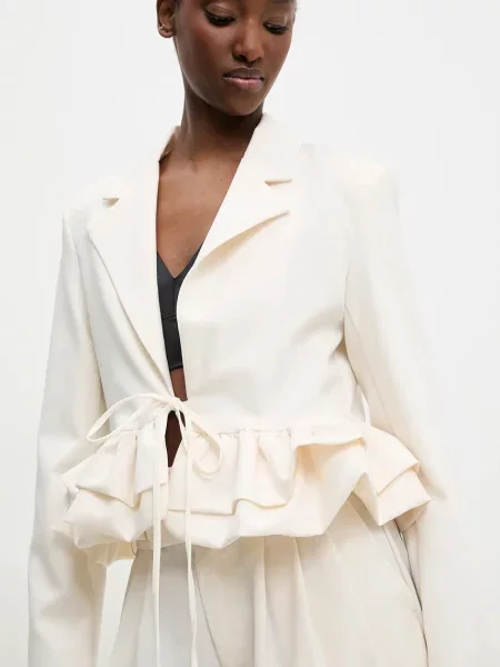 Піджак Answear.LAB без застібки однотонний бежевий