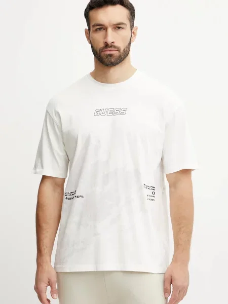 Тениска Guess KOCHA с принт бяло