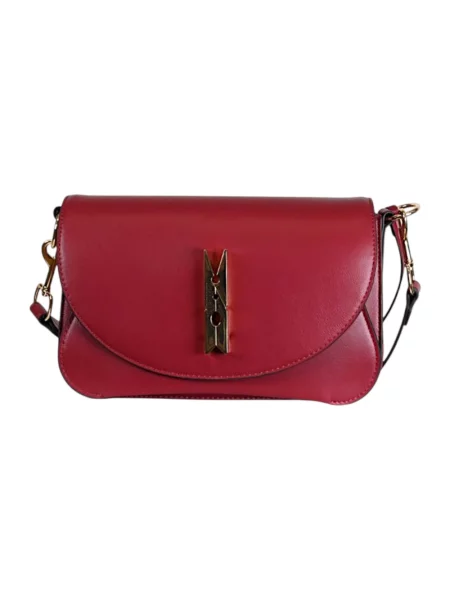 Torebka crossbody Love Moschino skórzana z logo czerwona