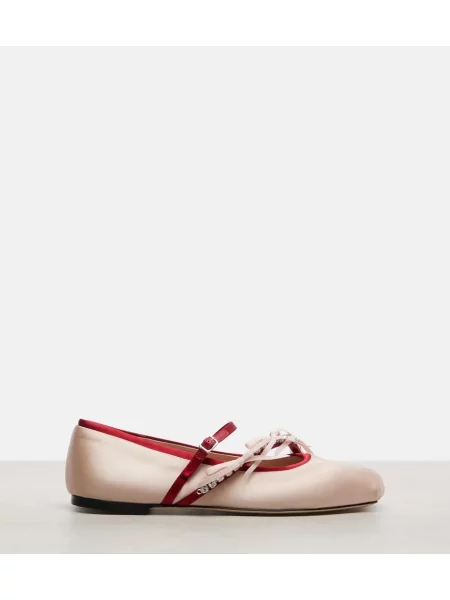 Balerini Jimmy Choo din satin roz