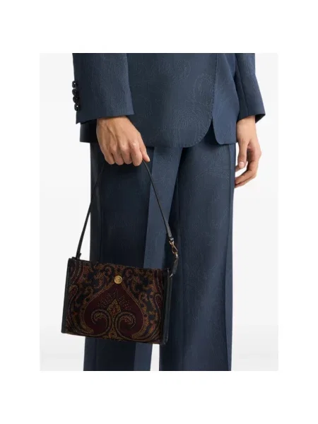 Torebka Etro skórzana z wzorem paisley