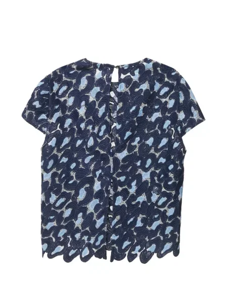 Decupat tricou Sandro din dantelă albastru