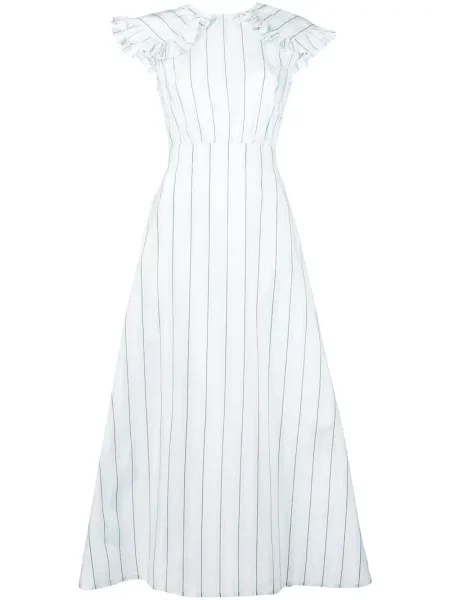 Rochie Calvin Klein cu dungi de costum alb