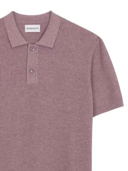 Scurt tricou polo Nowadays tricotate roz